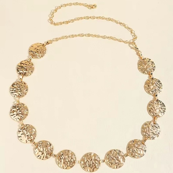 Metal Waist Gold Chain Belt Round Irregular Body Chain  Accessory Boho 43”